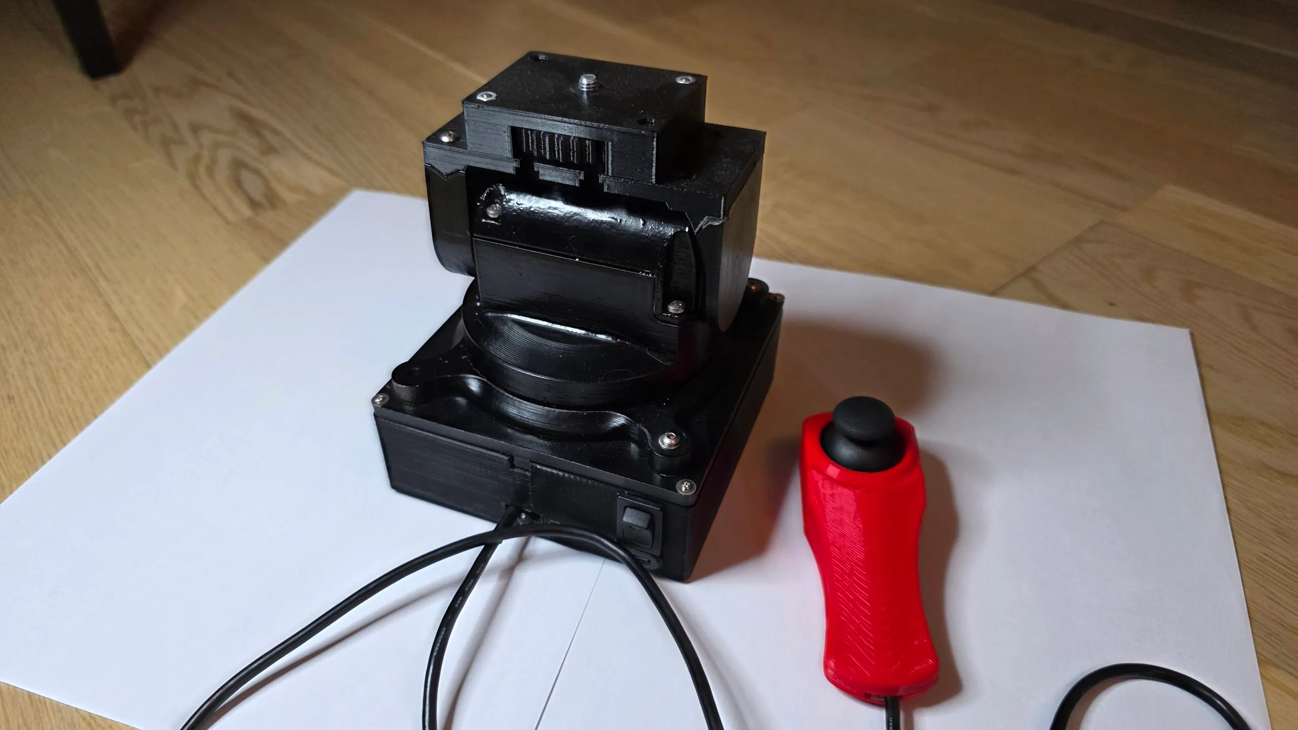 The camera gimbal with a thermal camera and a joystick